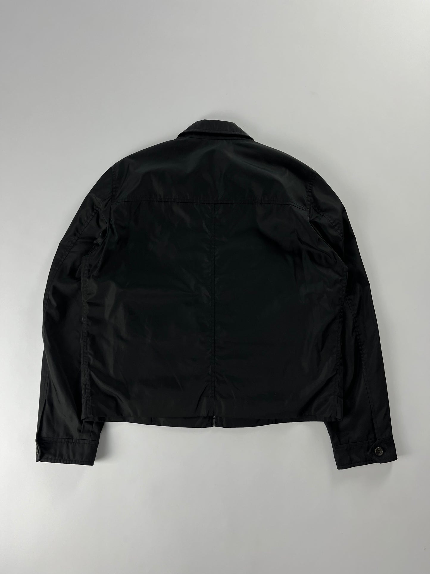 Prada Monochrome Midnight Minimalist Double Zip Jacket 2000s - L