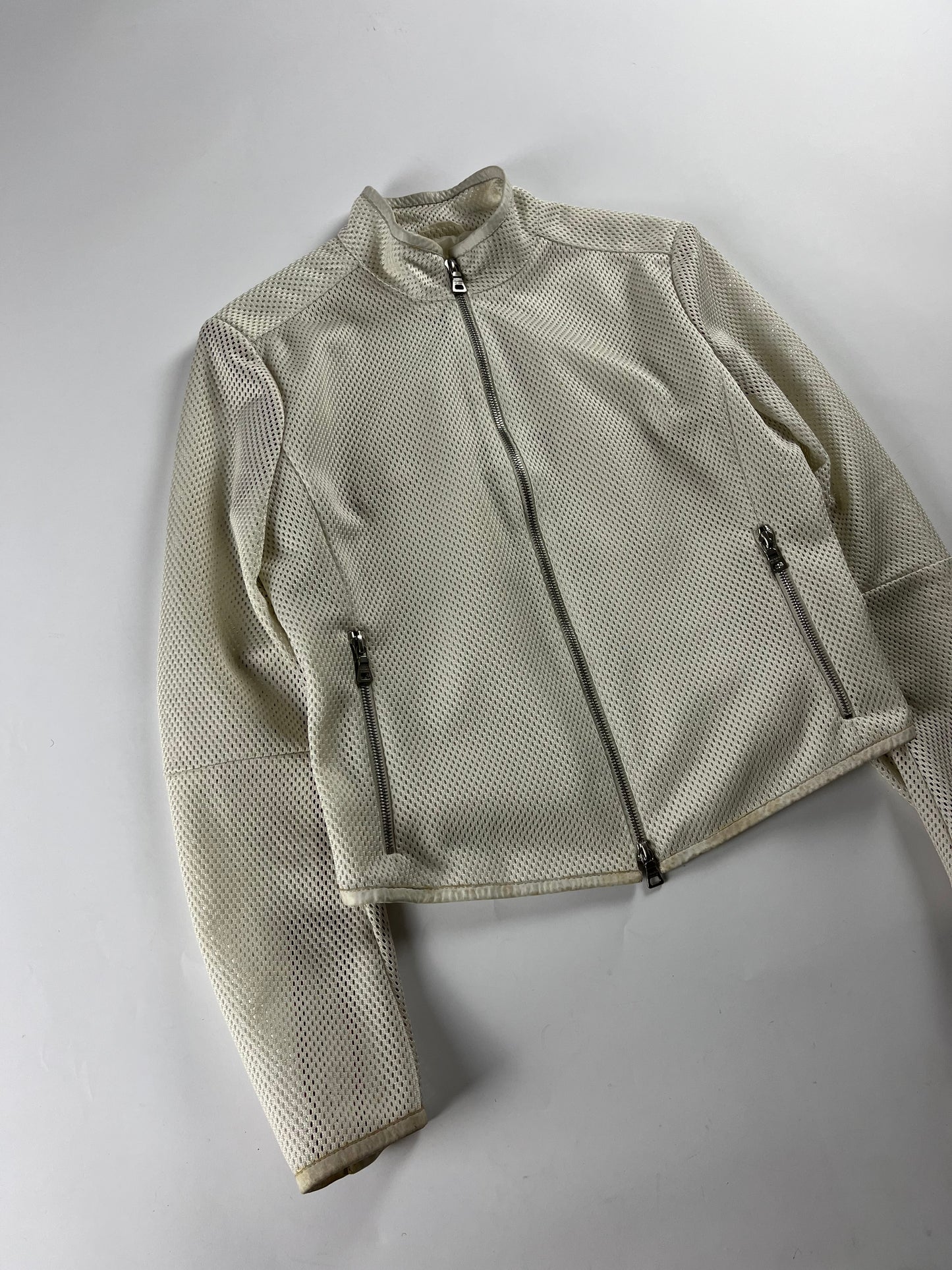 Prada Mesh Leather Elbows Jacket SS 2000 - S