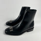 Balenciaga Square Toe Silver BB Rim Leather Ankle Boots FW 2019 - 40 EU