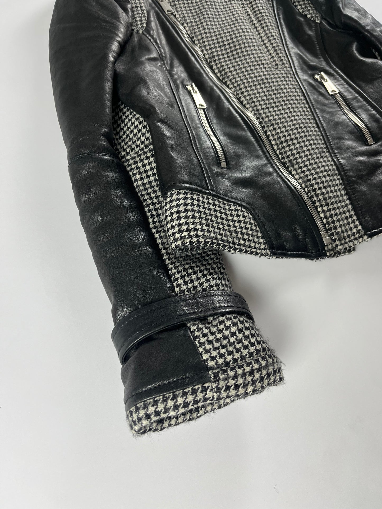 Balenciaga Leather Houndstooth Black & White Jacket FW 2008 - S