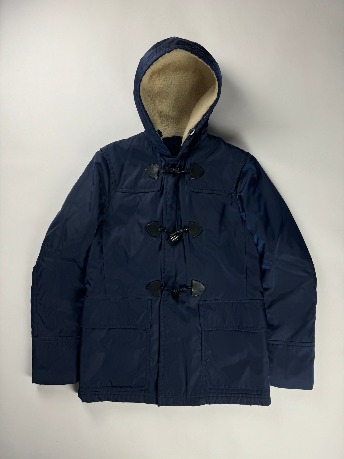 Prada Navy Arctic Hooded Long Parka Duffle Jacket - M