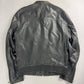 Prada Dark Grey Smooth Leather Minimalist Side Pocket Moto Jacket FW 2012 - M