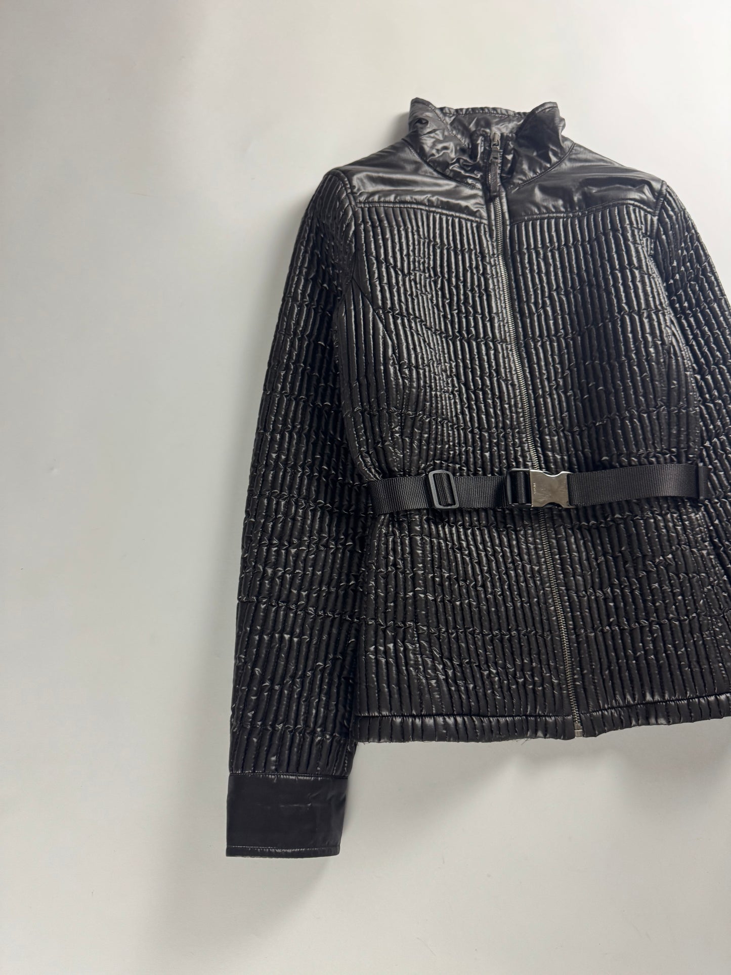Prada Textured Plissé Nylon Belt Jacket SS 2006 - XS