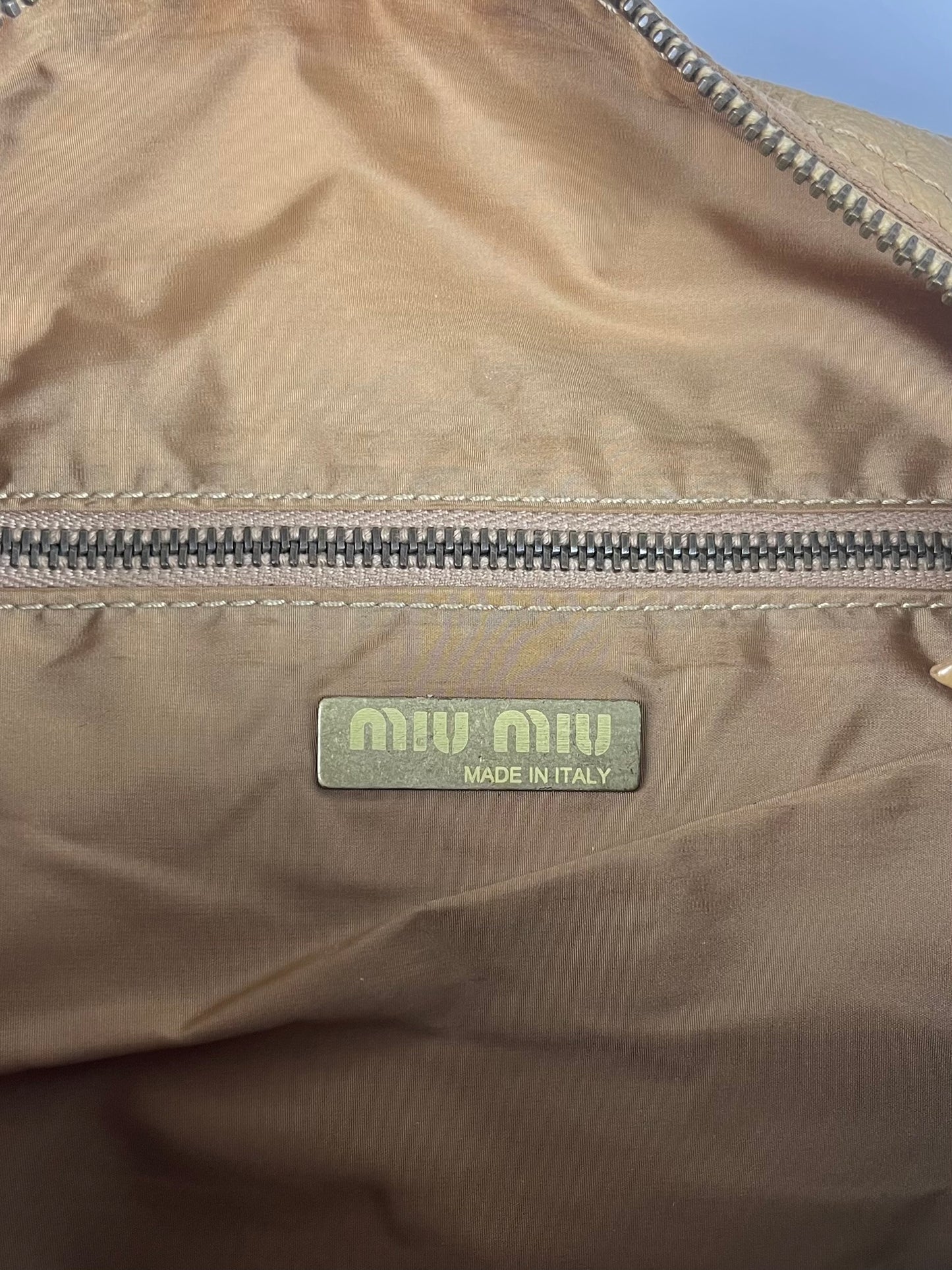 Miu Miu Camel Leather Shoulder Bag 2000s - OS