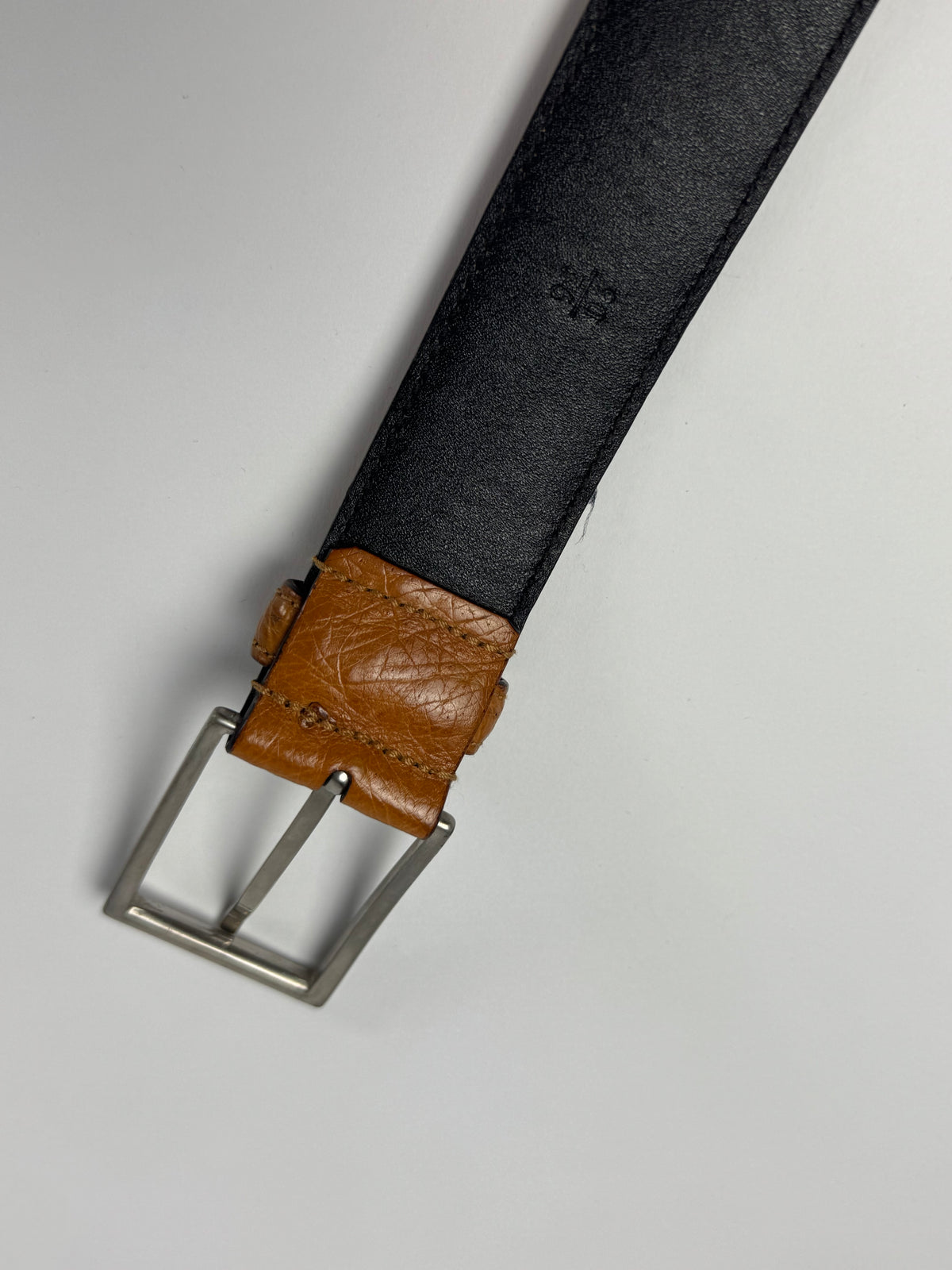 Prada Brown Premium Ostrich Leather Belt 2000s - 90 CM