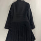 Miu Miu Structured Wool Pleated Hem Leather Collar Coat FW 2013 - XS