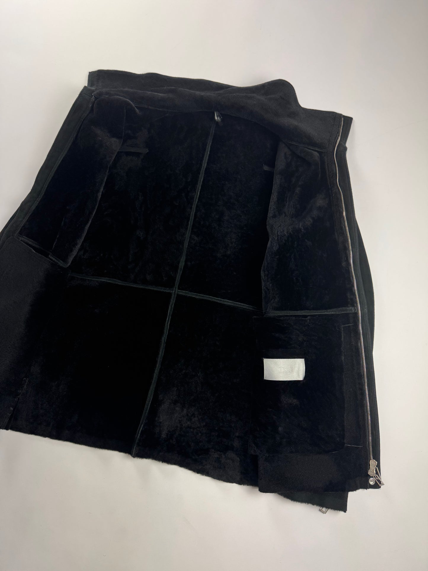 Dior Homme Kris Van Assche Shearling Monochrome Lamb Leather Jacket FW 2011 - L