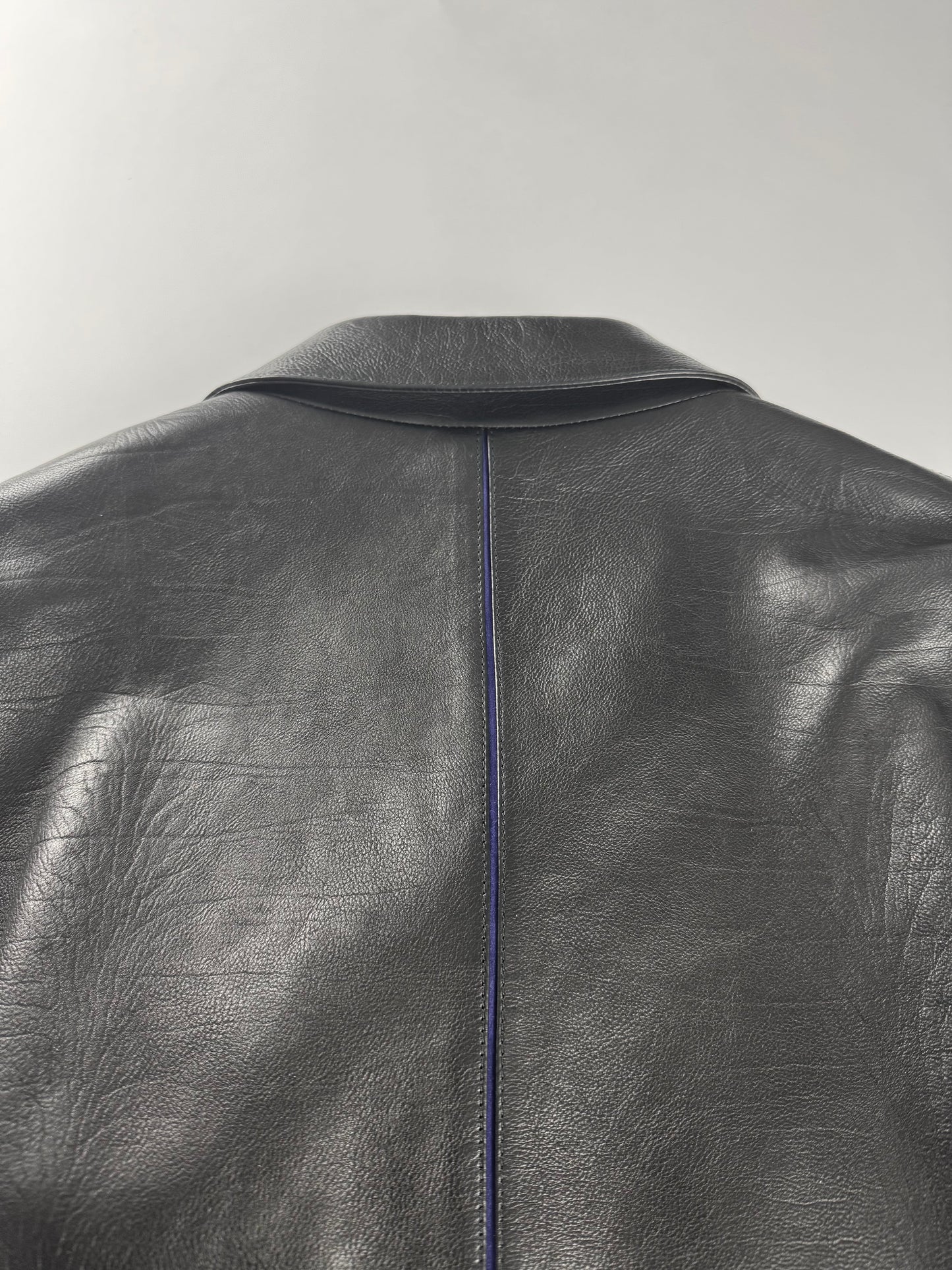 Louis Vuitton Unreleased Blue Neon Minimalist Perfect Tailored Lambskin Leather Jacket SS 2025 - L
