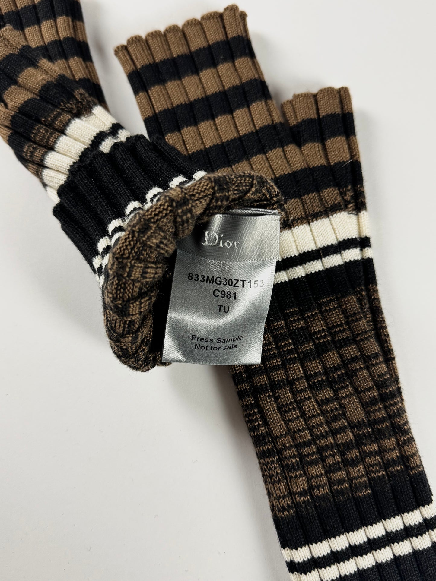 Dior Homme Sample Premium Virgin Wool Red & Brown Hand Warmer Glove Set 2020s - OS
