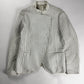 Emporio Armani White Perforated Leather Asymmetric Button Jacket 2010s - S