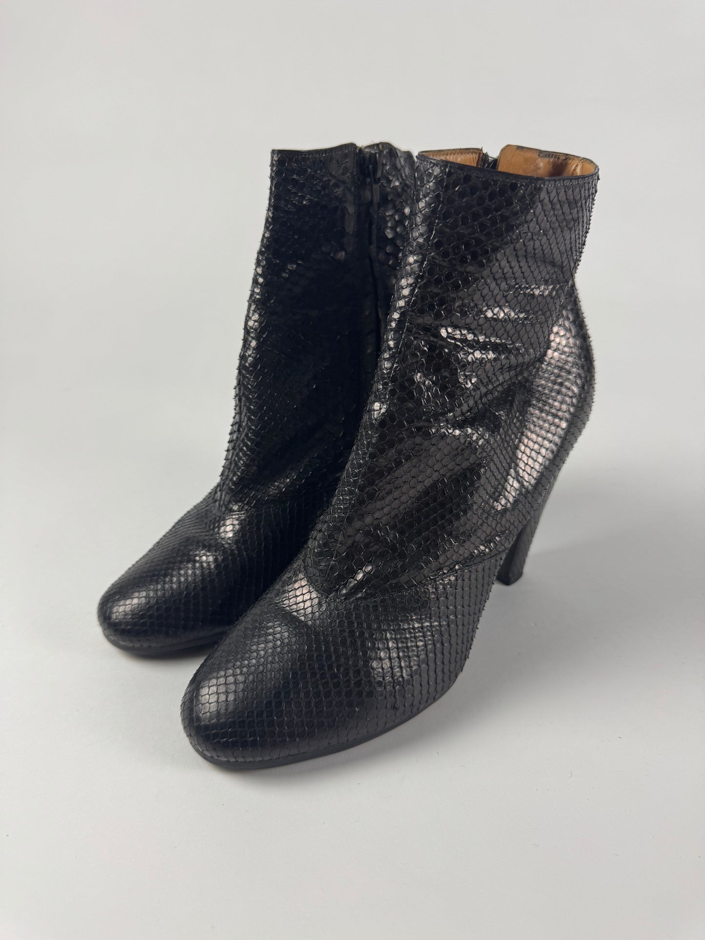 Maison Martin Margiela Snakeskin Python Leather Effect Ankle Boots - 41 EU