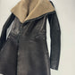 Rick Owens Long Asymmetric Shearling Oblique Coat 2010s - S