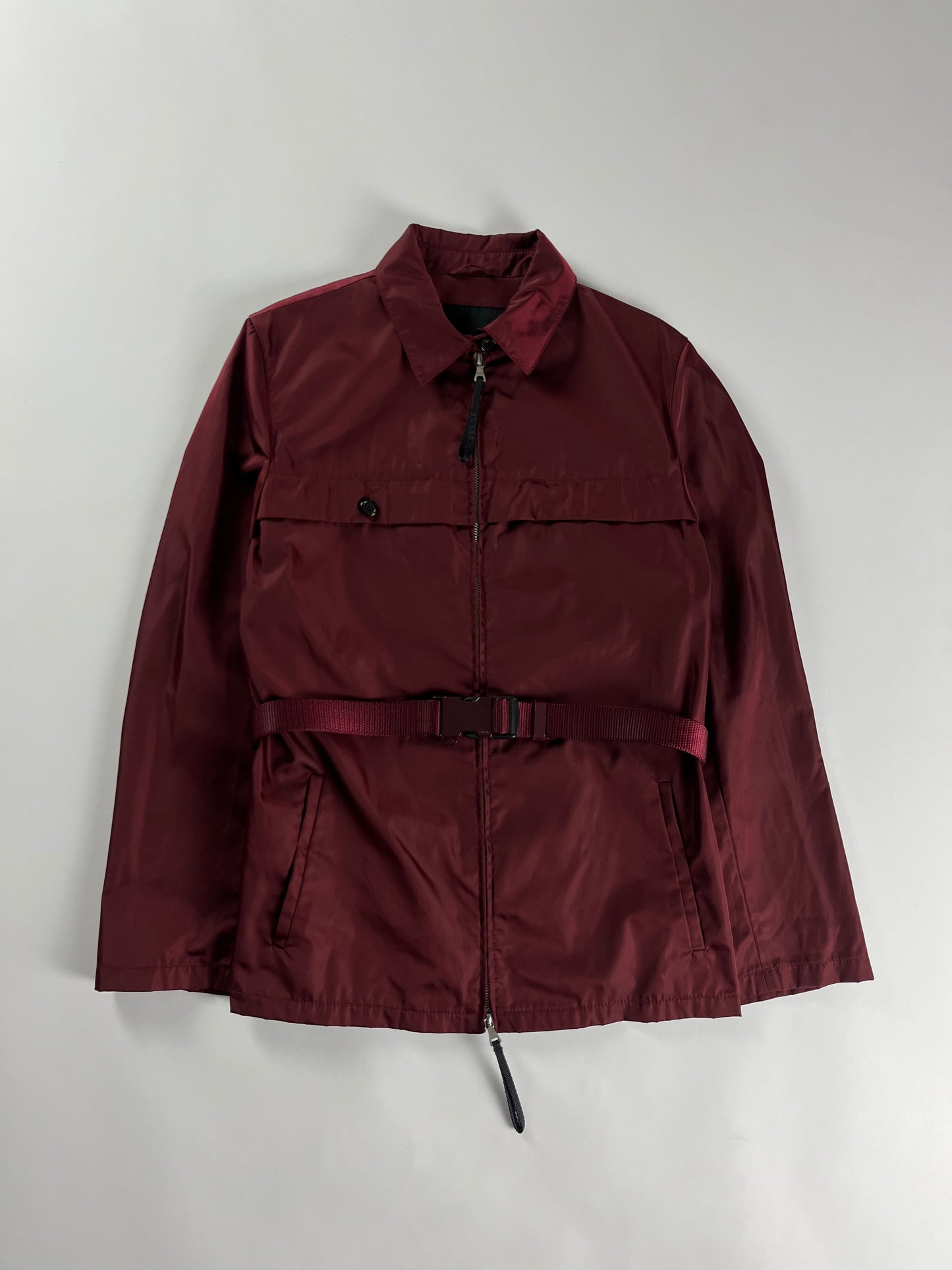 Prada Red Back Mesh Nylon Trucker Jacket SS 1999 - XS