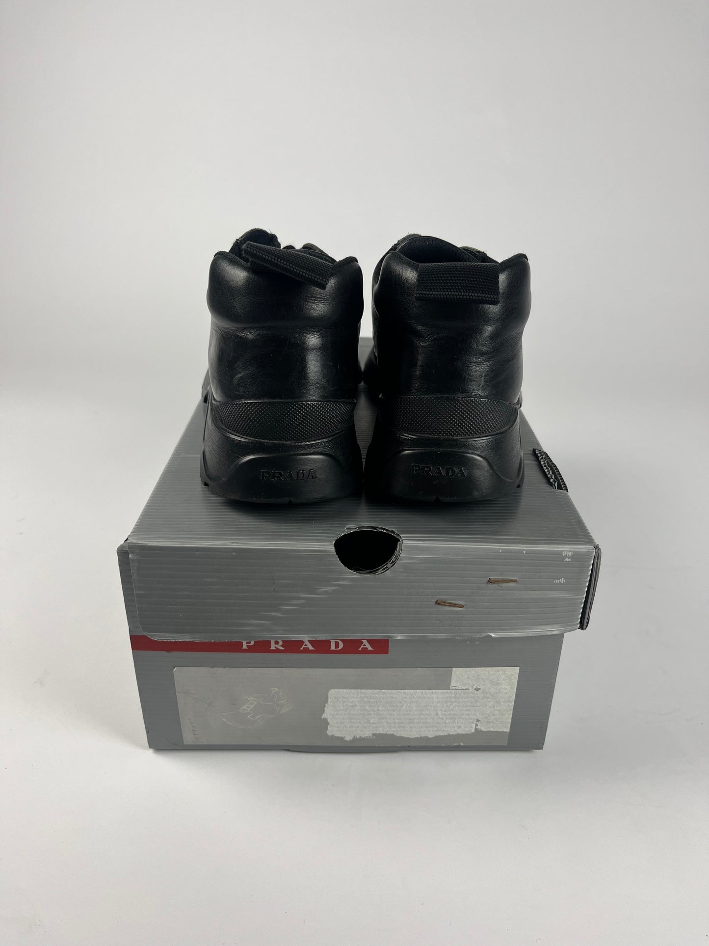 Prada Black Leather Boots FW 1998 - 37,5 IT/38,5 EU