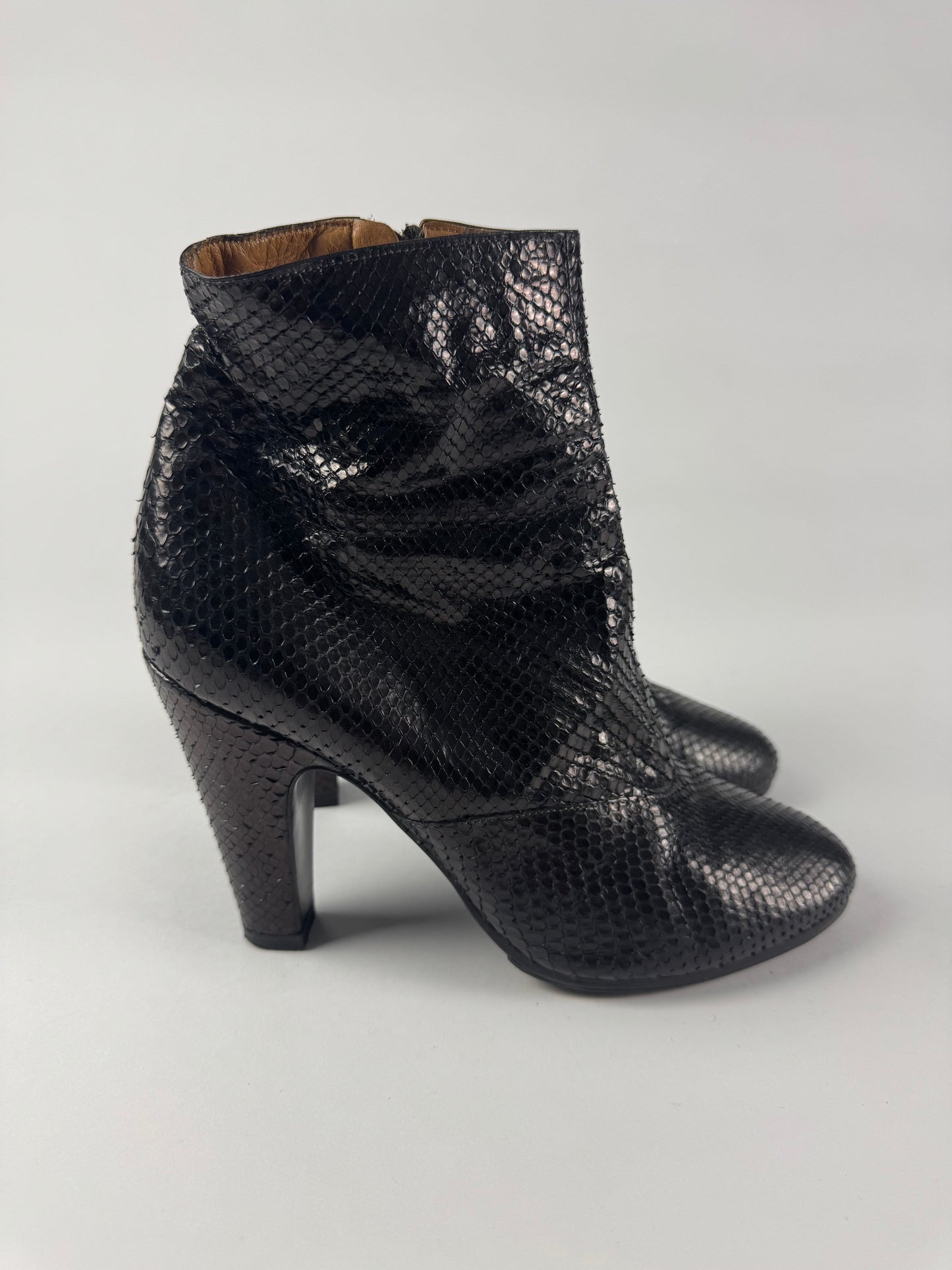 Maison Martin Margiela Snakeskin Python Leather Effect Ankle Boots - 41 EU