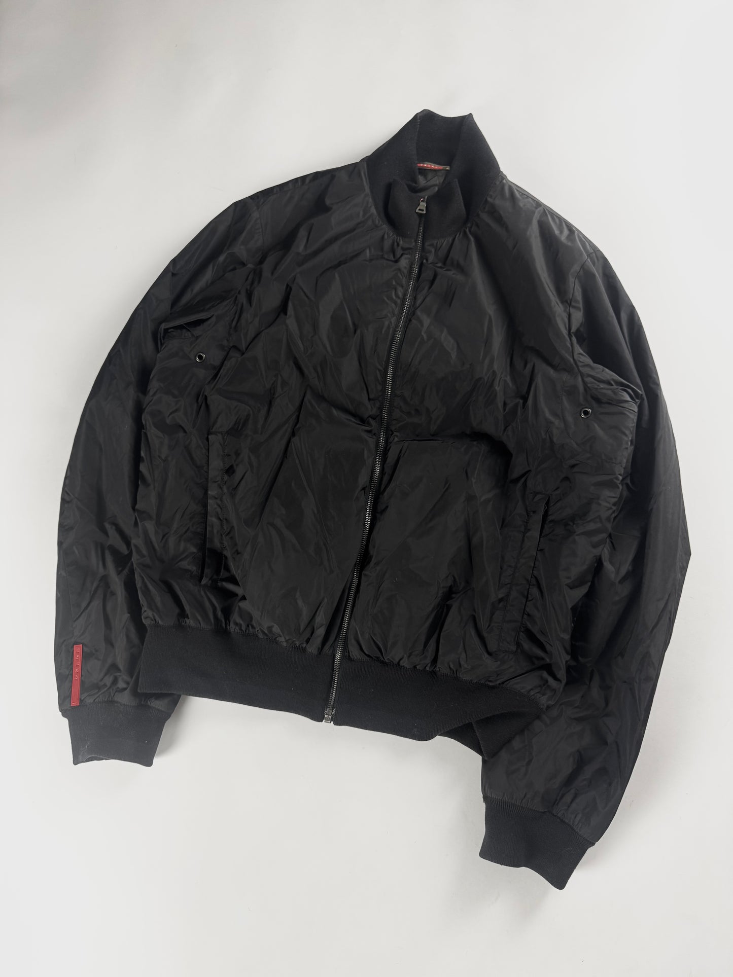 Prada Linea Rossa Nylon Flight Bomber Jacket 2000s - XXL