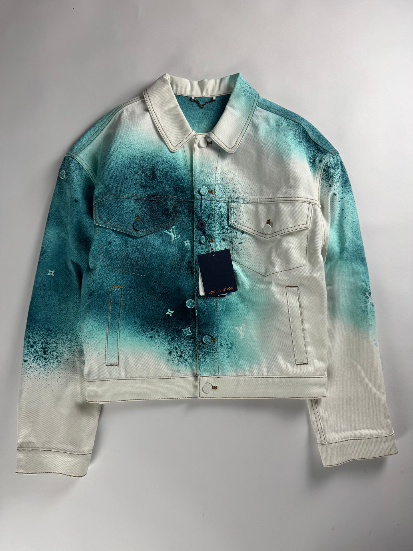 Louis Vuitton Sprayed Monogram Denim Trucker Jacket SS 2023 - M