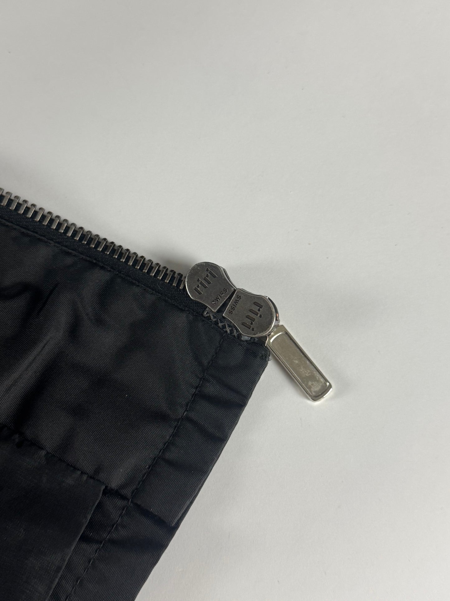 Prada Leather Paneled Shoulder Zipper Jacket 2000s - XS