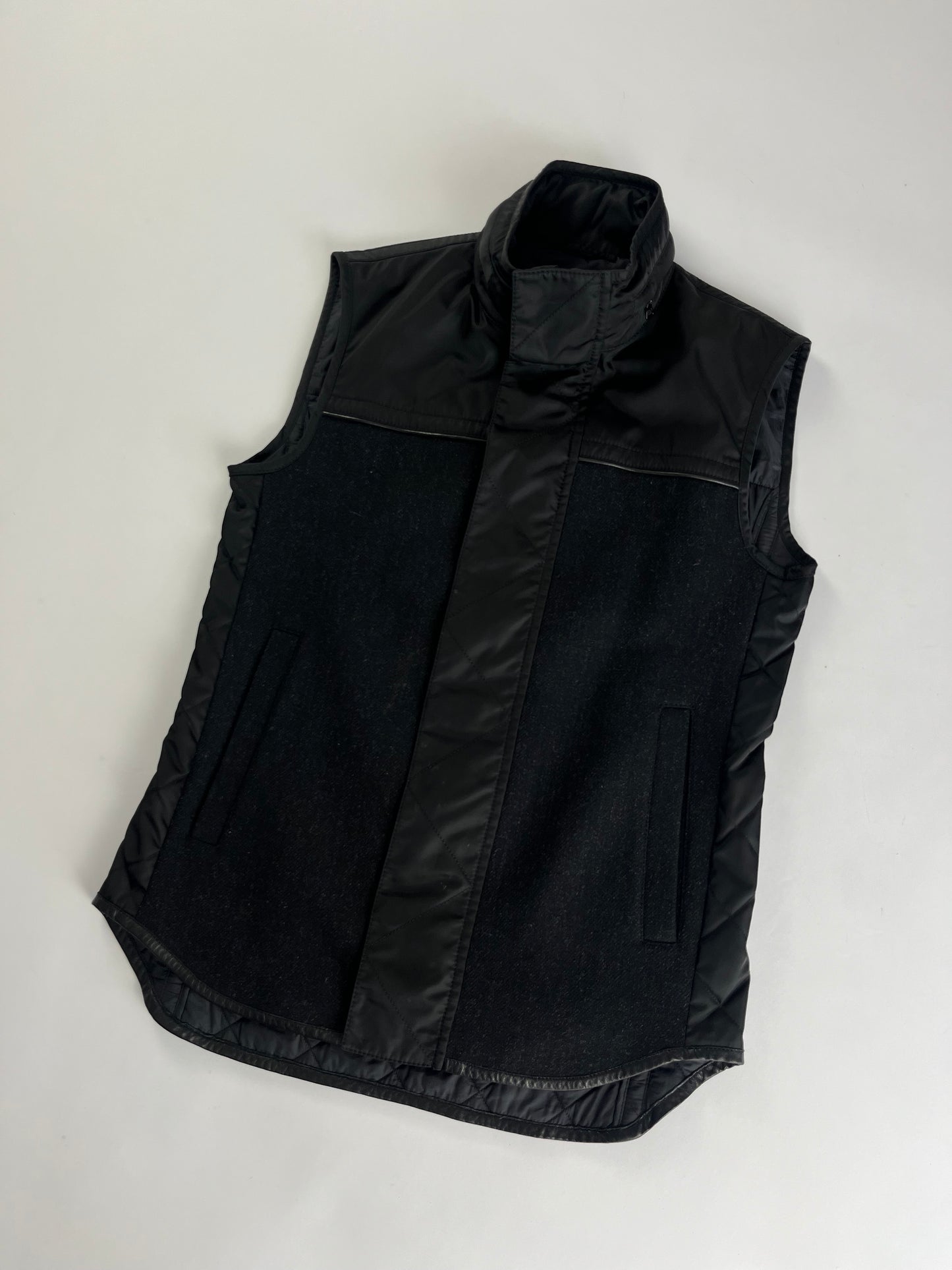 Prada Hidden Nylon Hoodie Hybrid Vest - M
