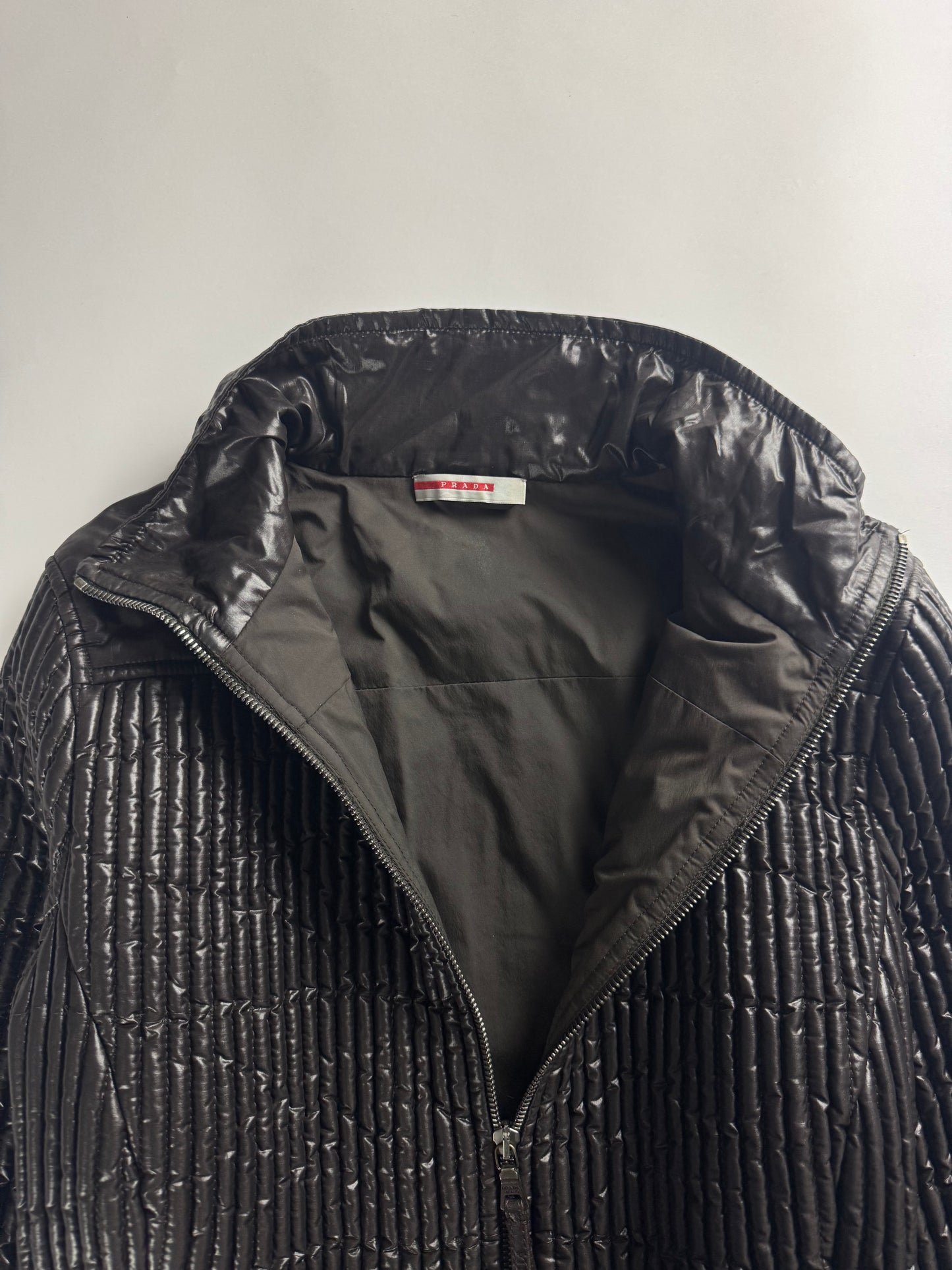 Prada Textured Plissé Nylon Belt Jacket SS 2006 - XS