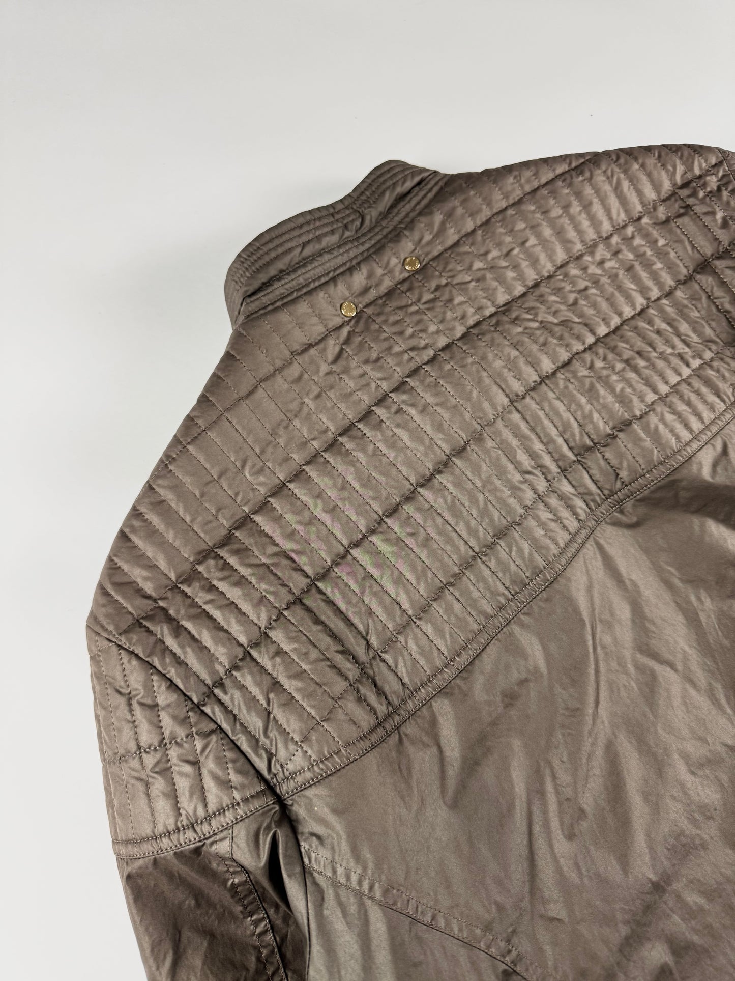 Louis Vuitton Brown Damier Quilted Gold Detail Racer Jacket FW 2007 - L