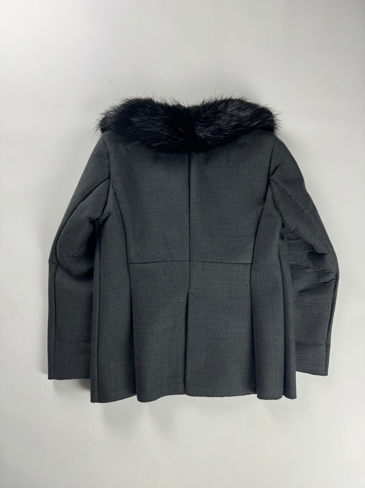 Prada Wool Inside Sheep Fur Elegant Collar FW 2010 - XS