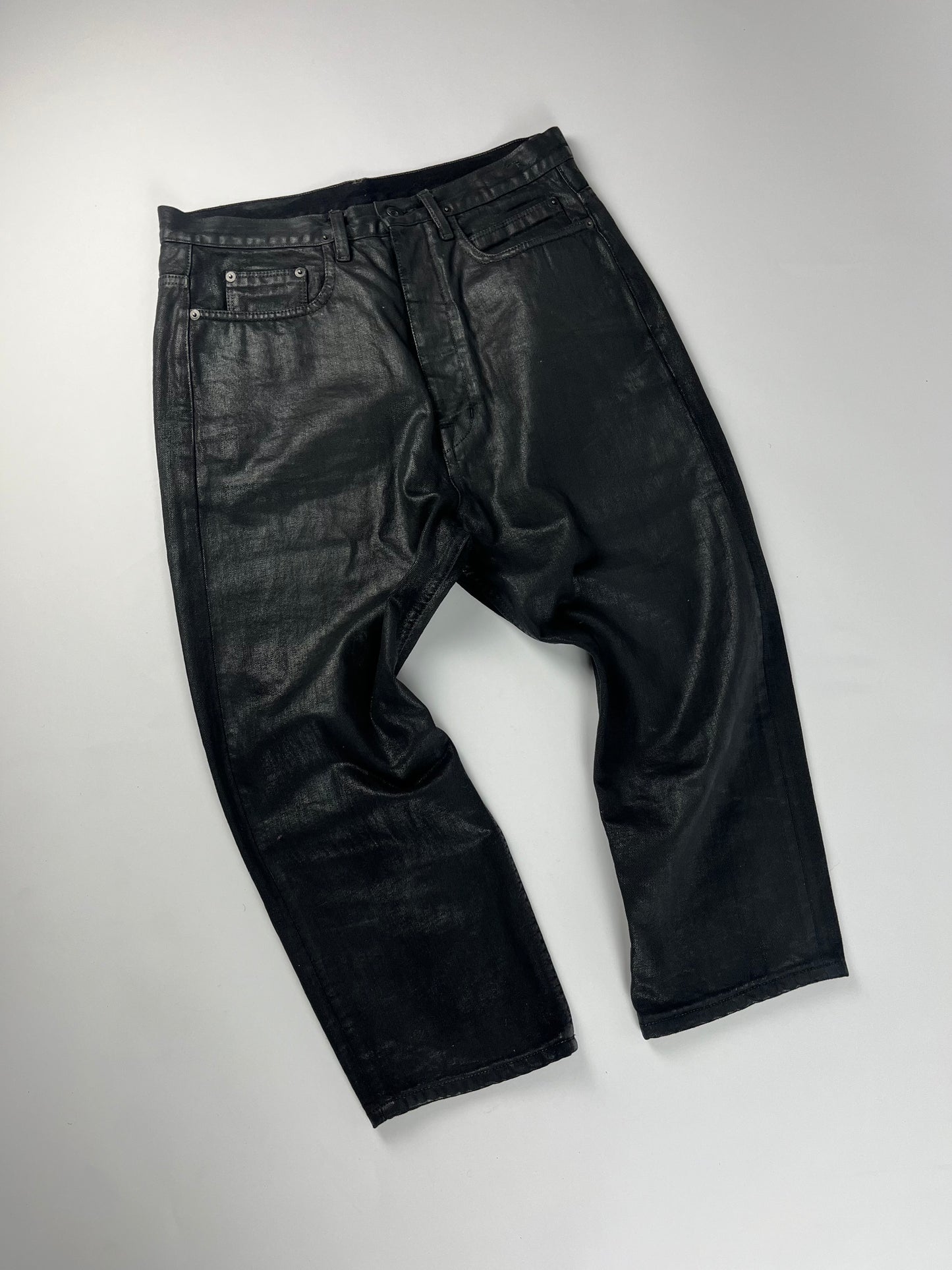 Rick Owens 3/4 Sphinx Cut Waxed Denim Pants - 31 US