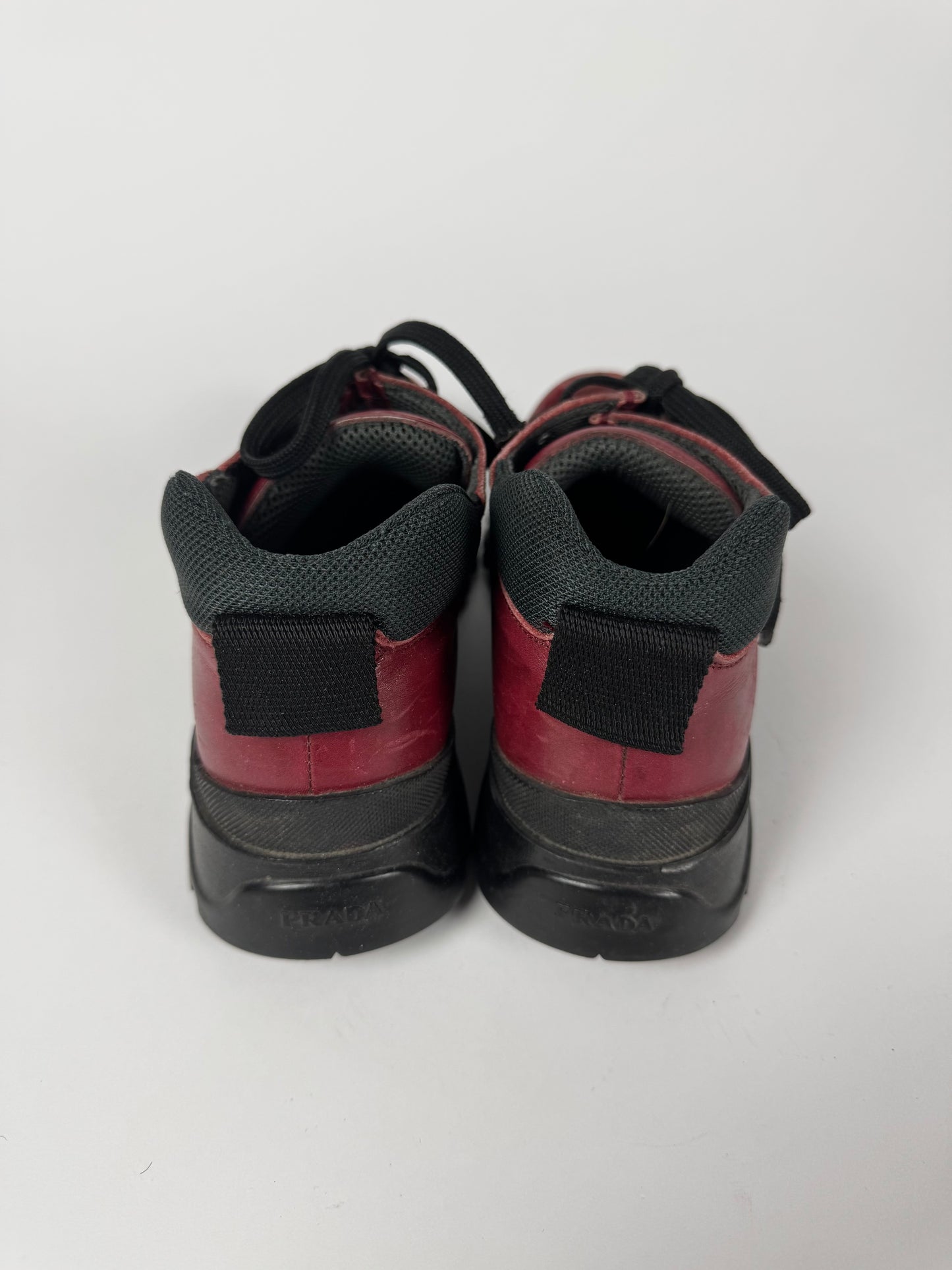 Prada Red Leather Vibram Platform Shoes FW 1999 - 39 IT/39,5 EU