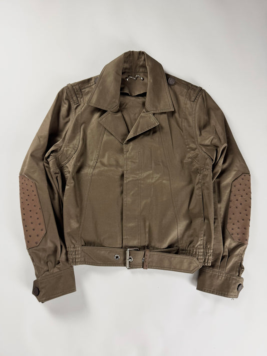 Louis Vuitton Sample Safari Perfecto Exotic Ostrich Leather Jacket SS 2017 - M
