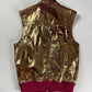 Dior Homme Sample Oro Fluxia Gold Crinkled Metallic Fuchsia Zip Trim Leather Sleeveless Jacket SS 2009 - M