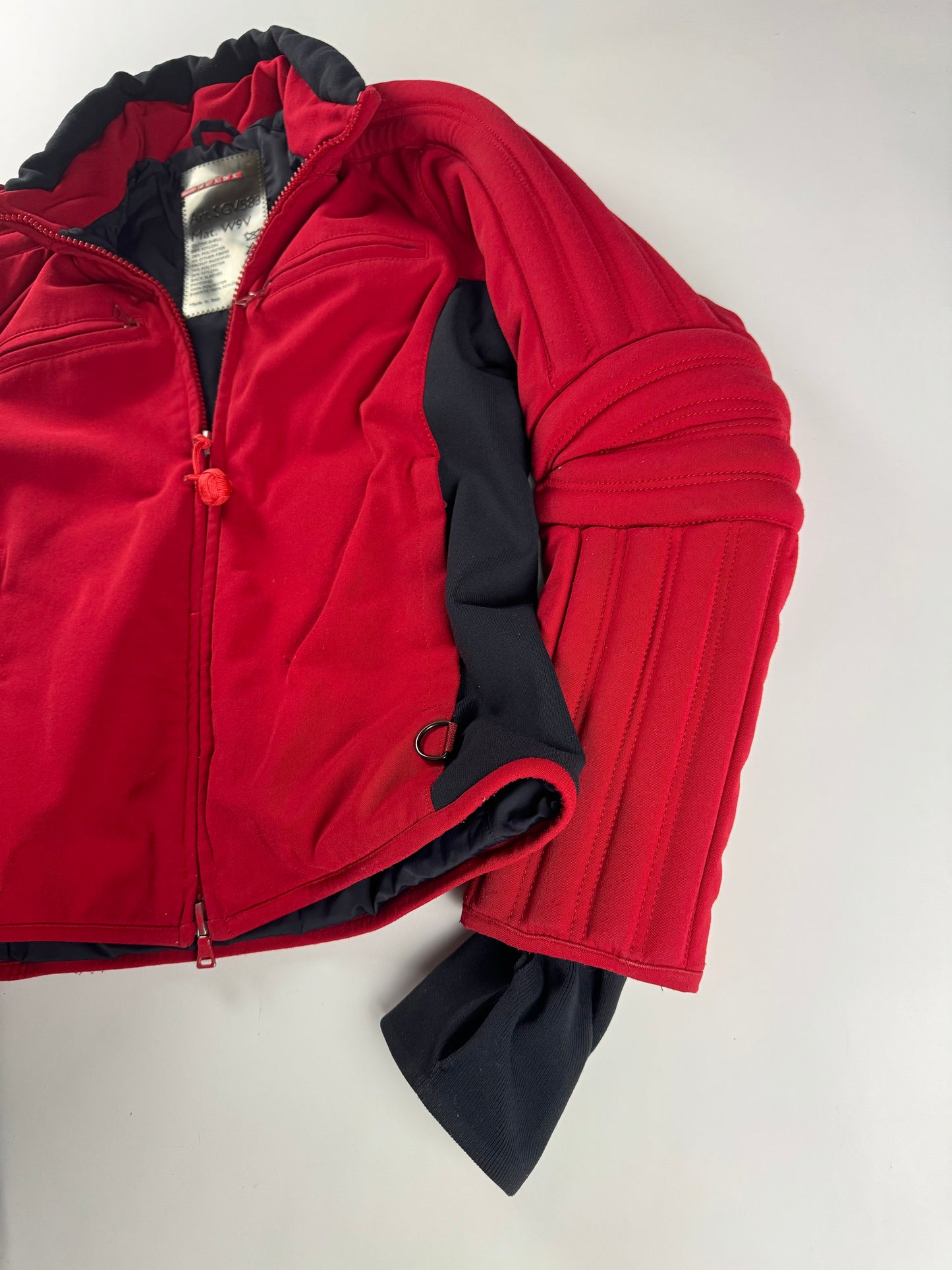 Prada Red Fireflash Cuff Motor Jacket SS 2011 - M