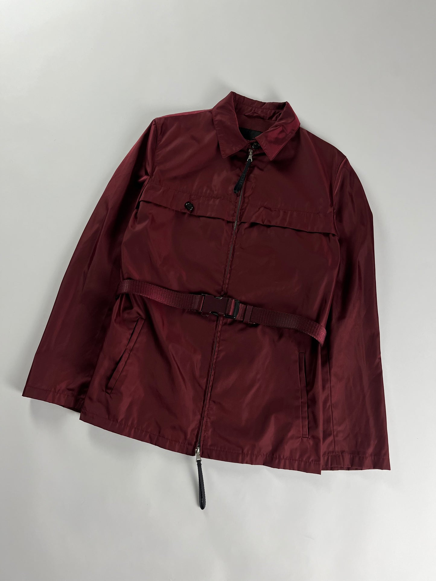 Prada Red Back Mesh Nylon Trucker Jacket SS 1999 - XS
