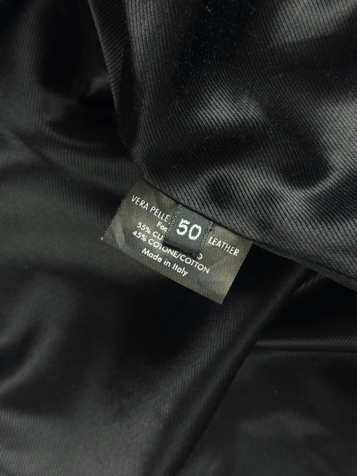 Gucci Tom Ford Dark Single Rider Stitched Panels Leather Jacket 2000s - M