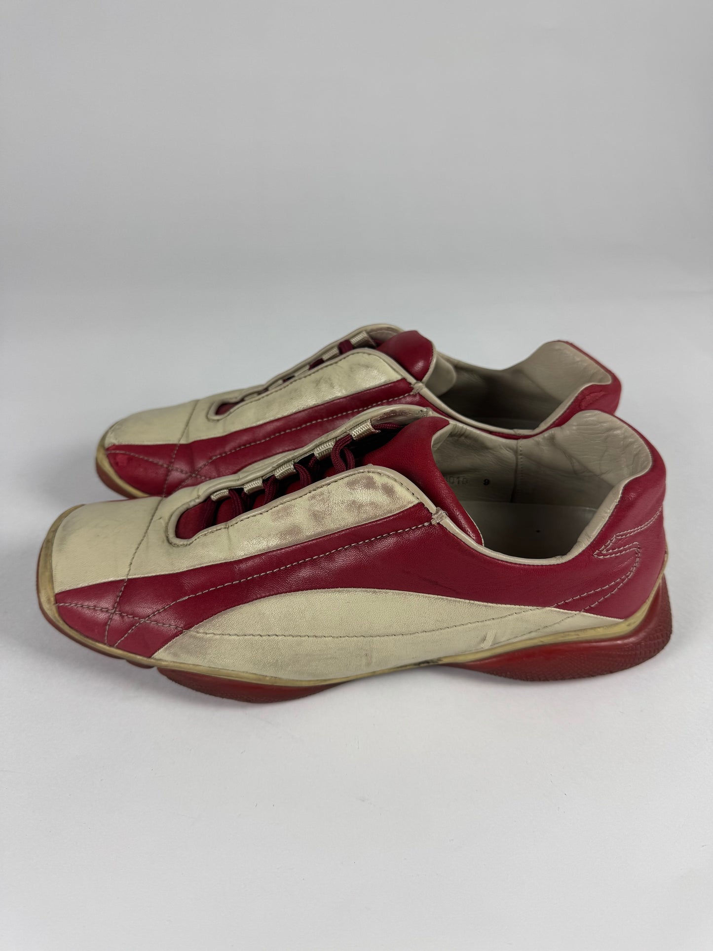 Prada Sport Red Cream Leather Shoes SS 2001 - 9 IT/44 EU