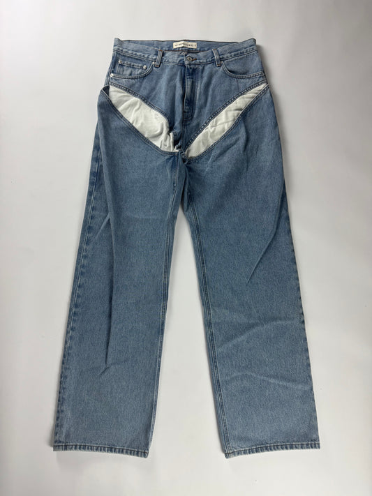 Y/Project Evergreen Cut Out Detail Blue Denim Jeans FW 2023 - 34 US