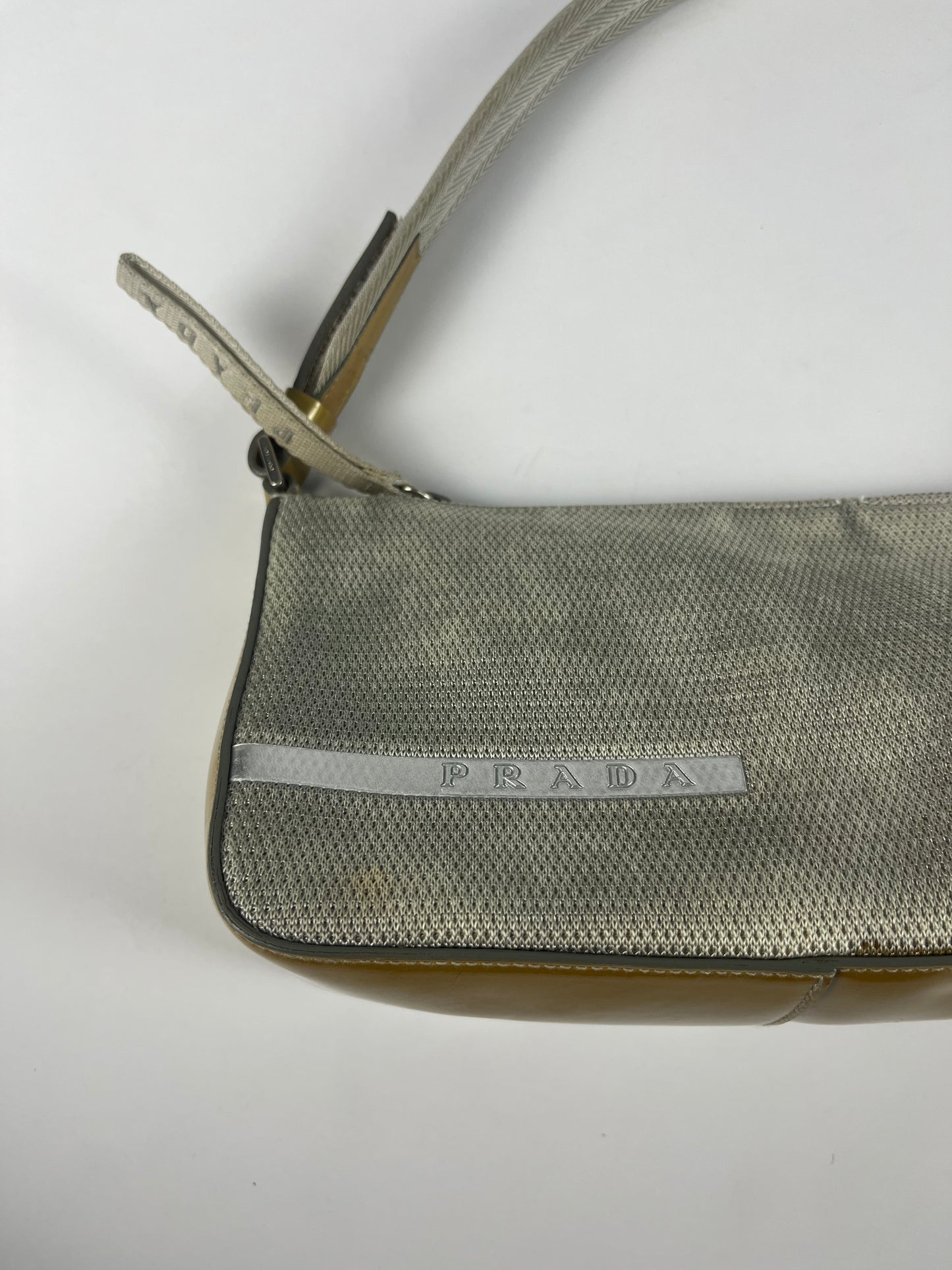 Prada Mesh Leather Shoulder Baguette Bag SS 2000 - OS