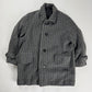 Prada Grey Houndstooth Patch Pockets Wool Oversized Coat FW 2003 - L