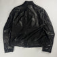 Gucci Tom Ford Dark Single Rider Stitched Panels Leather Jacket 2000s - M