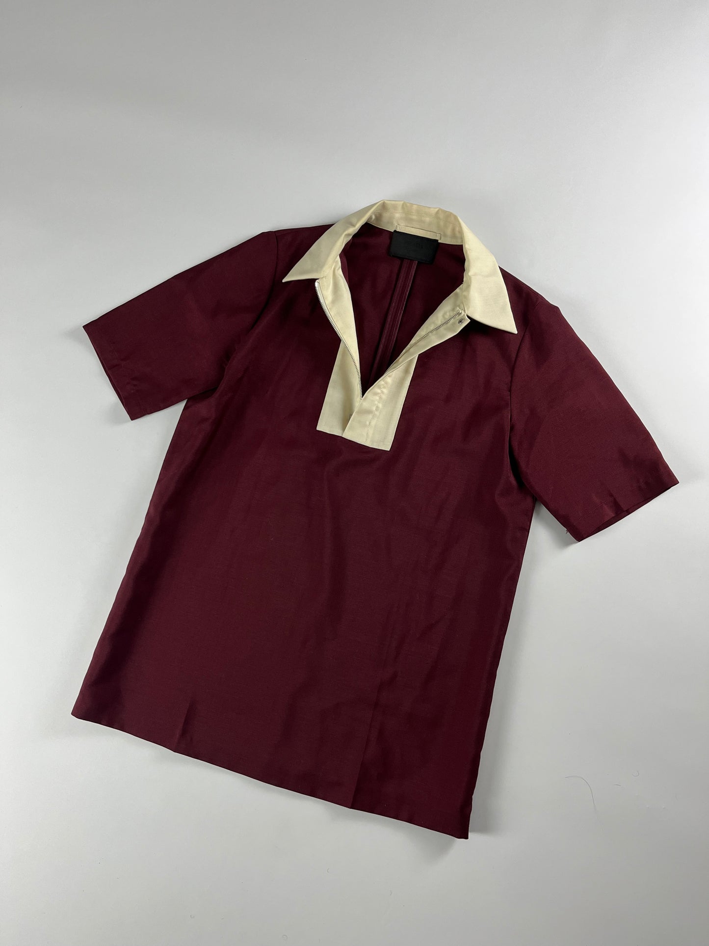 Prada Wine Red Bowling Shirt SS 2013 - L