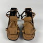 Prada Brown Fringe Leather Platform Ankle Strap Heels SS 1999 - 40 IT/40,5 EU