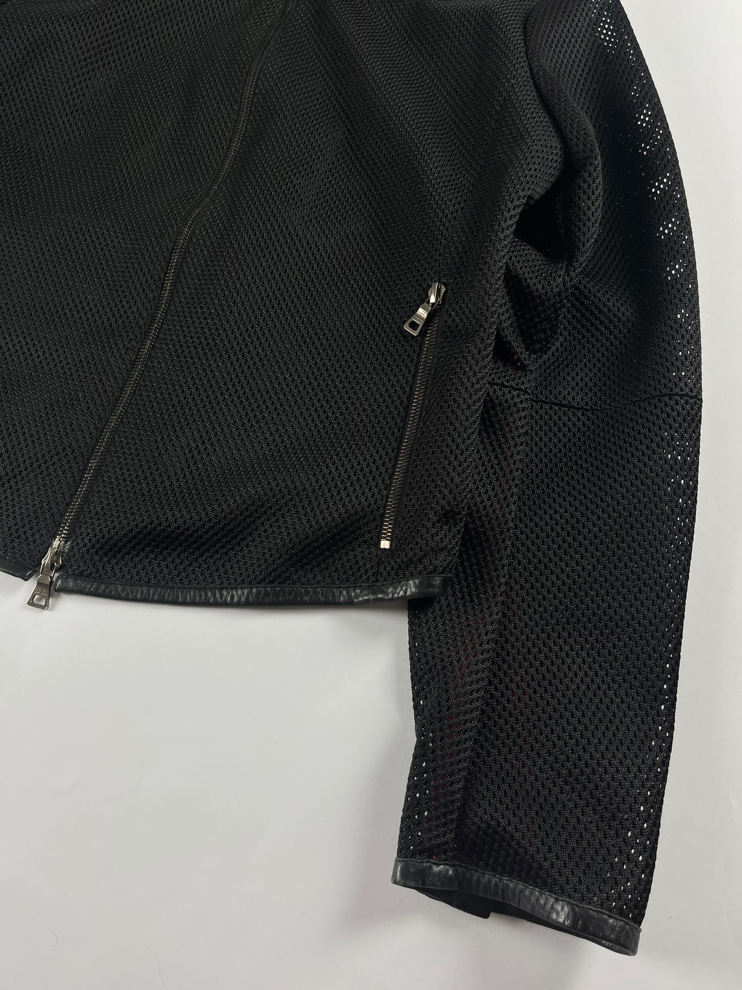 Prada Mesh Leather Elbows Jacket SS 2000 - S