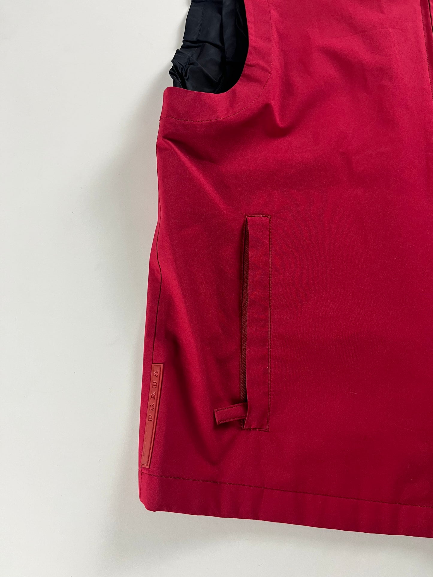 Prada Linea Rossa Red Nylon Vest SS 2000 - M