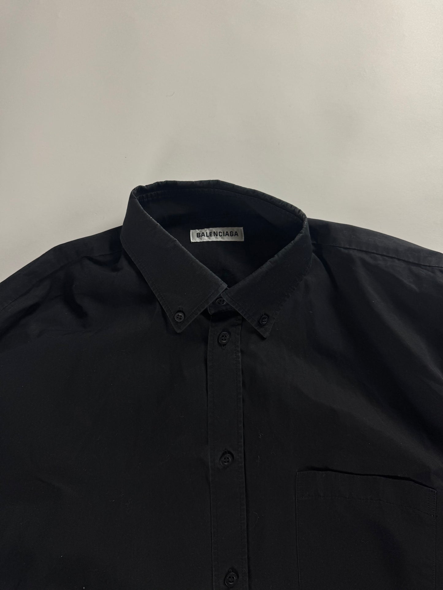 Balenciaga Sample Black Oversized Button Down Shirt - M