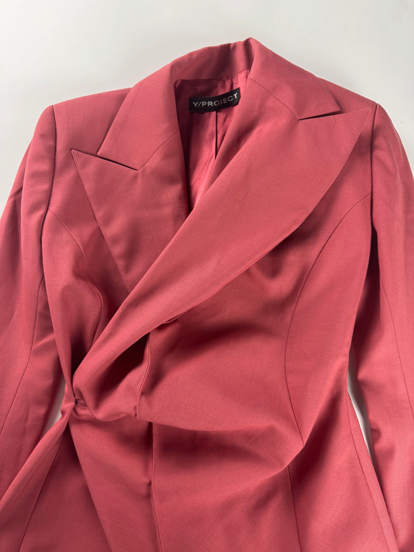 Y/Project Sample Pink Tailored Asymmetrical Geometric Blazer SS 2020 - S