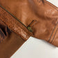 Gucci Tom Ford Camel Brown Monogram Leather Bomber Jacket 2000s - XL