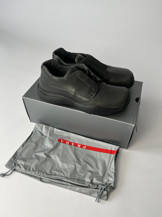 Prada Linea Rossa Black Leather Trainers FW 1999 - 44 EU