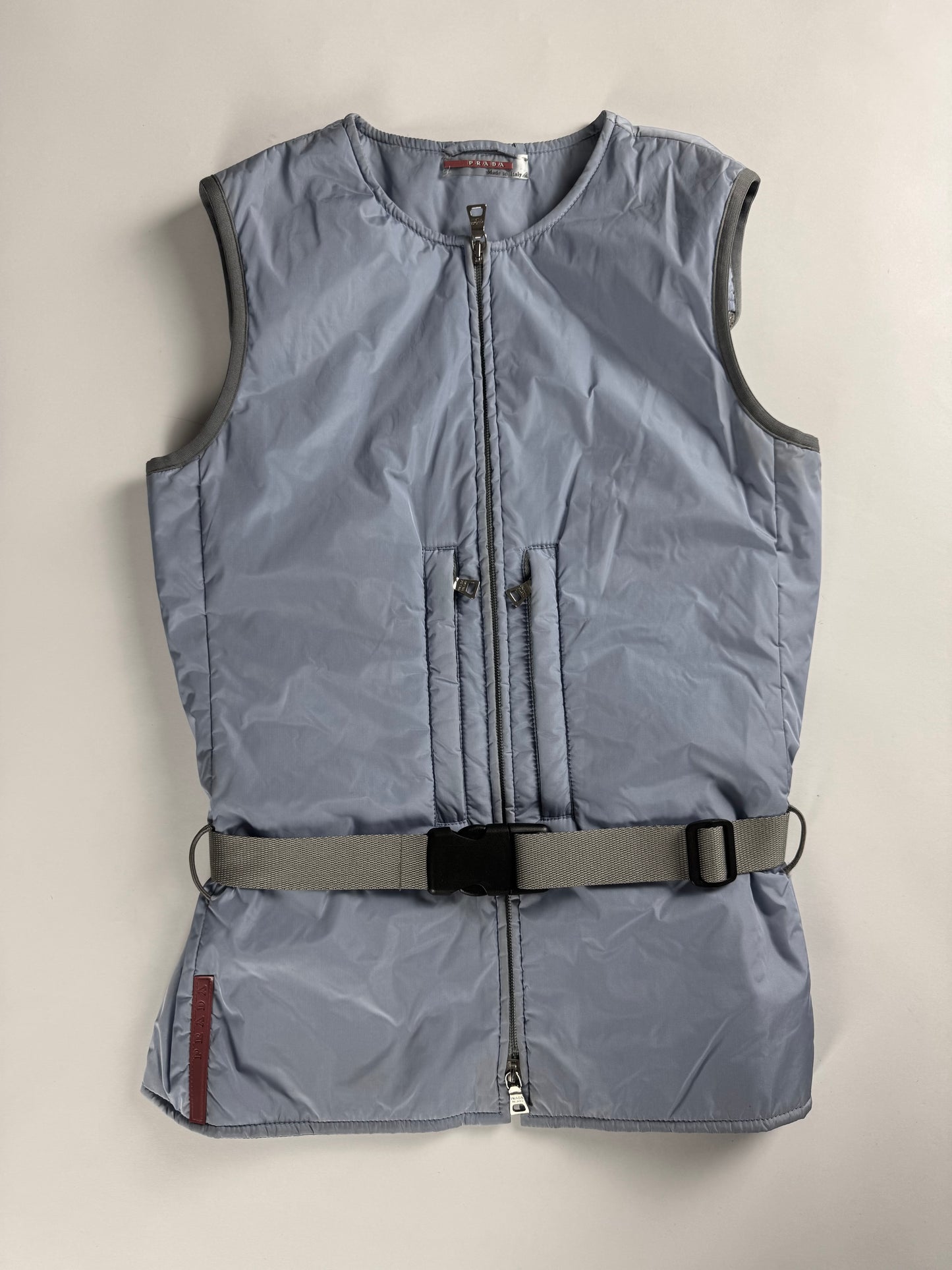 Prada Linea Rossa Baby Blue Back Mesh Vest SS 2000 - XS