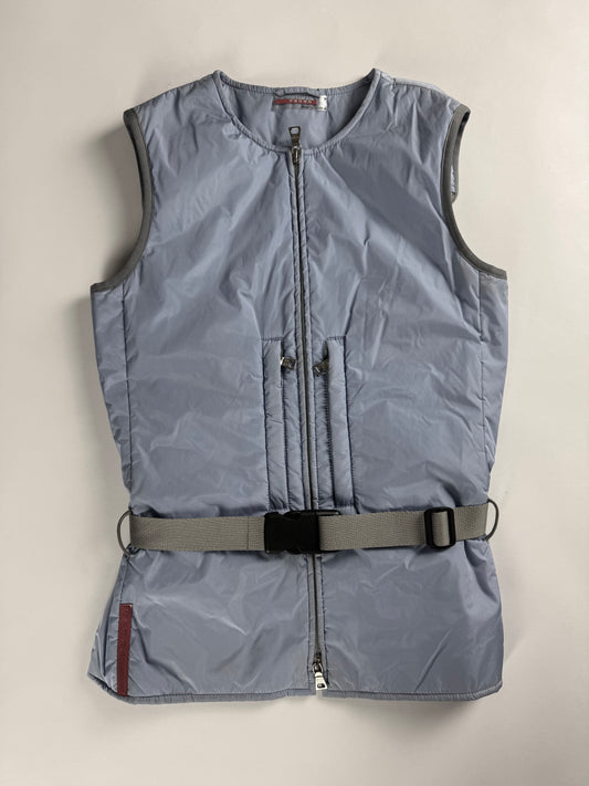 Prada Linea Rossa Baby Blue Back Mesh Vest SS 2000 - XS