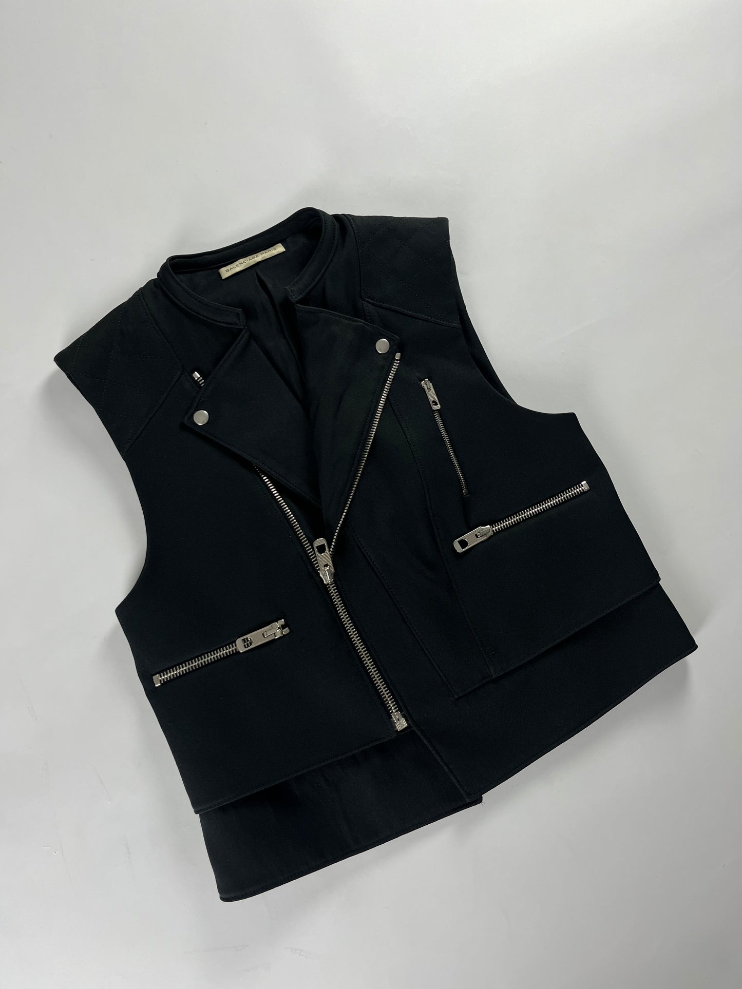 Balenciaga Black Zipped Moto Vest FW 2011 - S