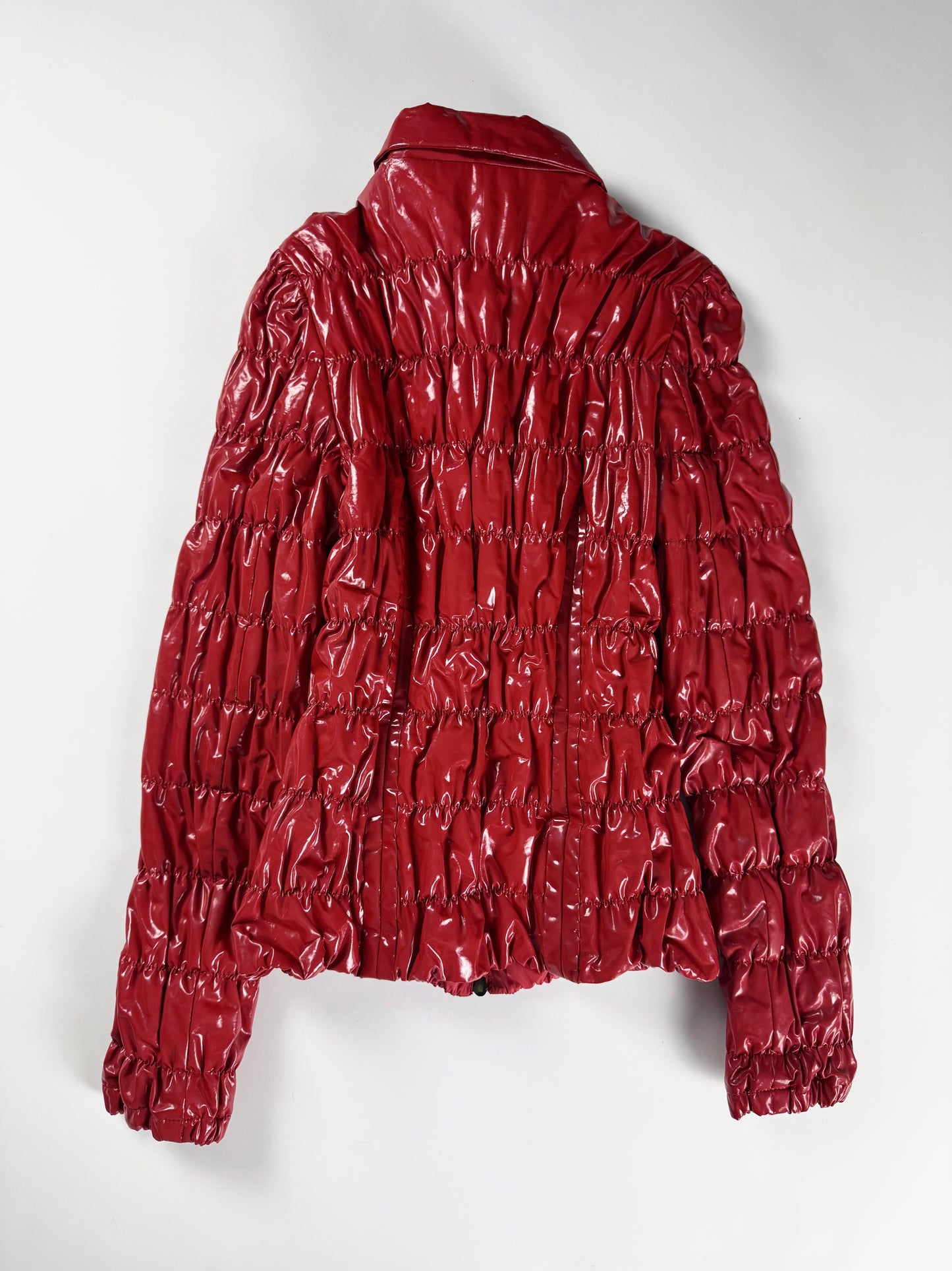 Prada Red Rush Textured Leather Effect Jacket SS 2007 - S